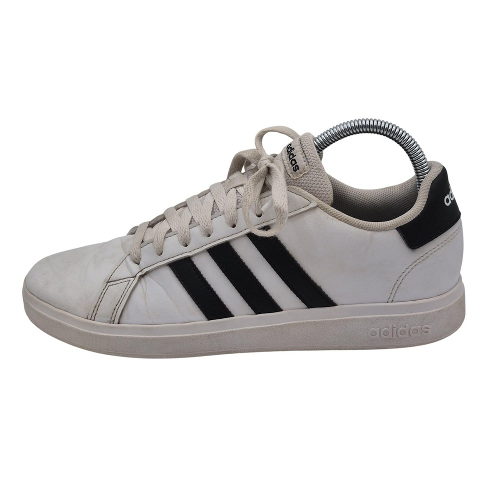 Adidas Shoes Mens Size 6.5 White Black 3‎ Stripe Low Top Casual Sneakers GW6511